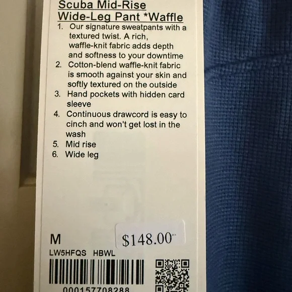 Lululemon Scuba Mid Rise Wide Leg pant *Waffle Blue - Picture 2 of 6
